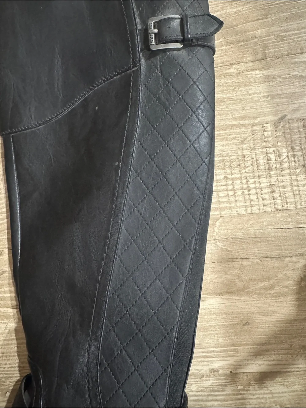 G by Guess Black Quilted Shaft Riding Boots